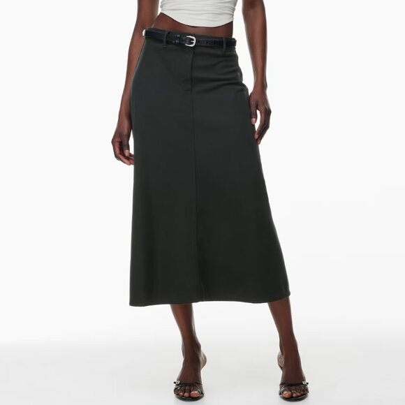 Aritzia Wilfred Charm Skirt Black High Waisted A Line Midi/ Maxi - Picture 1 of 11